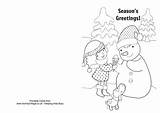 Coloring Snowman Foldable sketch template