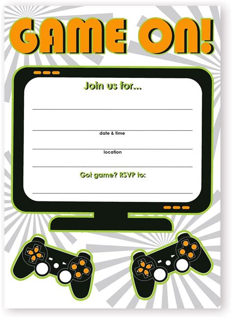 video game party invitation template  polito weddings