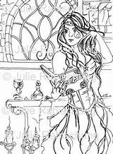 Coloring Pages Gothic Adult Witch Adults Magic Book Printable Fantasy Spells Print Colouring Fairy Seasonal Getcolorings Getdrawings Etsy Stamp Commercial sketch template