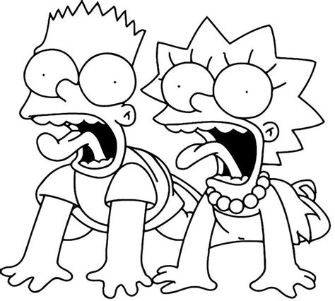 Bart And Lisa Cartoon Coloring Pages Simpsons Drawings Coloring Pages