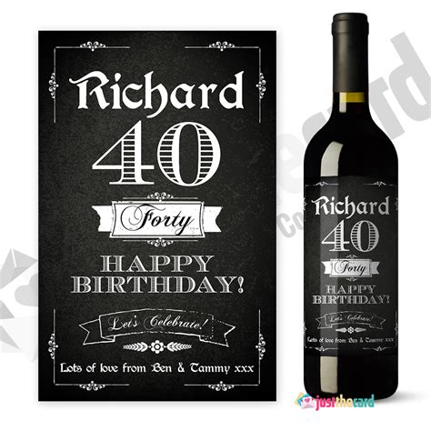 personalised  birthday wine label gift ebay
