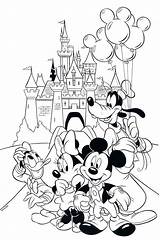 Coloring Disney Disneyland Pages Mickey Mouse Printable Castle Walt Rides Cartoon Kingdom Magic Kids Sheets Minnie Adults Birthday Color Book sketch template