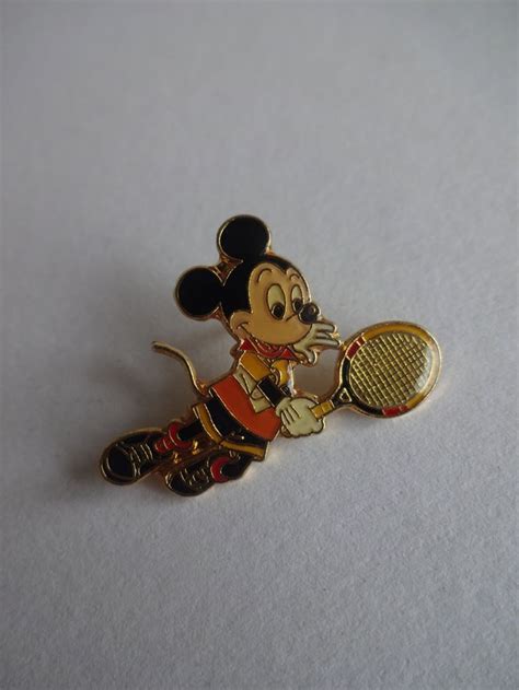 mickey mouse tennius lapel pin vintage walt disney company pin collectible hat badge pin