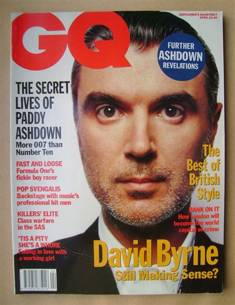 british gq magazine april  david byrne cover