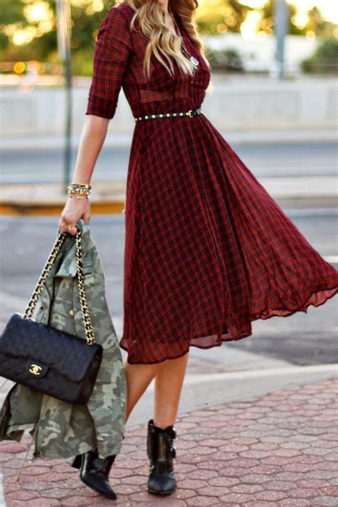 wear ankle boots  dresses fall dress outfit dress