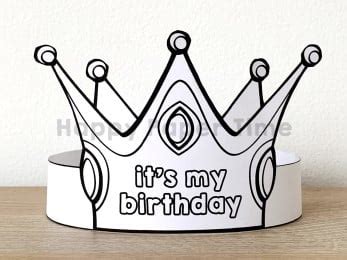birthday crown princess paper template printable craft happy paper time