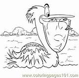 Pelican Coloring Designlooter Fishing sketch template