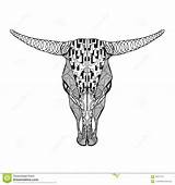 Skull Zentangle Tattoo Bull Sketch Stylized Shirt Avatar Animals Doodle Drawn Posters Prints Hand Illustration Animal Preview Vector sketch template