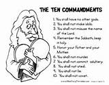 Commandments Commandment Moses Biblestoryprintables Worksheets Ingenious Zehn Gebote sketch template