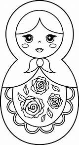 Coloring Pages Doll Drawing Matryoshka Dolls Cute Colouring Choose Board Sweet sketch template
