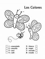 Spanish Color Coloring Number Worksheet Pages Colors German Colores Worksheets Butterfly Los Farben Numbers Kids Die Kindergarten Teacherspayteachers Preschool Names sketch template