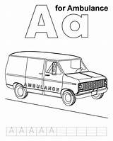 Ambulance Coloring Pages Kids Handwriting Practice Car sketch template
