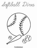 Coloring Balls Many Pages Softball Ball Color Baseball Girls Printable Sports Bat Twistynoodle Print Trace Girl Diva Party Cute Sleep sketch template