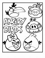 Angry Birds Coloring Printable Bird Red Toucan Rovio Slingshot Hit Fat Pig Yellow Game Blue sketch template
