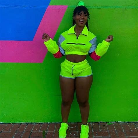 Neon 2 Piece Outfits Women Tracksuit Clothes Sexy Crop Tops And Biker