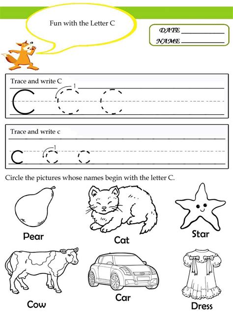 worksheet  kindergarten letter  kenneth scotts english worksheets