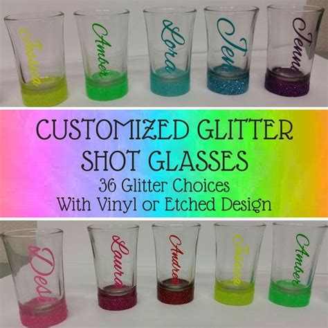 Custom Glitter Shot Glass Personalized By