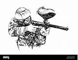 Paintball Player Stock Illustration Alamy sketch template