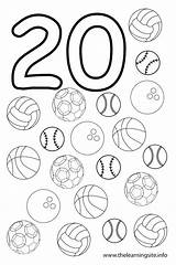 Coloring Number 20 Twenty Pages Balls Numbers Al Outline Números Template Colouring Clipart 19 Color Sheets Preschool Flashcards Teaching Aids sketch template