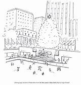 Rockefeller Center Coloring York City sketch template