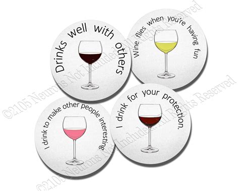 Funny Wine Sayings 4 Piece Neoprene Coaster Set Wine Quotes Funny