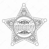 Sheriff Coloring Badge Template Pages sketch template