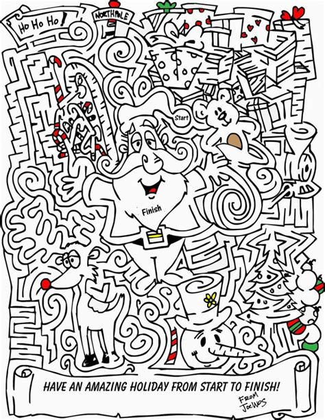 christmas mazes  coloring pages  kids