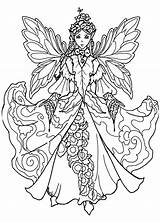 Fairy Dress Coloring Impressive Myths Legends Incredible Pages Adult sketch template