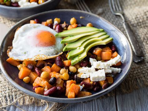 Healthy Breakfast Bowl Gf Sweet Potatoes And Beans