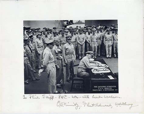 Lot A Photograph Of The Japanese Surrender Aboard The Uss Missouri