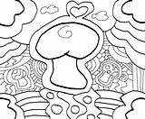 Trippy Coloring Pages Mushroom Lineart Color Printable Psychedelic Weed Deviantart Abstract Stoner Mushrooms Peace Hippie Hawaiidermatology Printablee sketch template