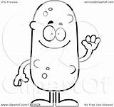 Pickle Coloring Cartoon Pages Waving Mascot Pickles Rugrats Jar Tommy Outlined Vector Cory Thoman Surprise Illustration Template Transparent Printable Getdrawings sketch template