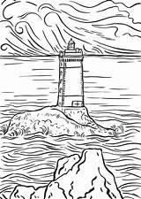 Lighthouse Coloring Pages Scenery Kids Adults Printable Mountain Drawing Lighthouses Print Color Sheets Sea Book Sheet Beach Getdrawings Getcolorings Bestcoloringpagesforkids sketch template