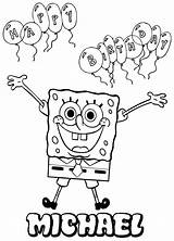 Coloring Spongebob Birthday Pages Happy Name Personalized Sheets Bob Sponge Party Printable Names Colouring Color Clipart Theme Getdrawings Getcolorings Popular sketch template