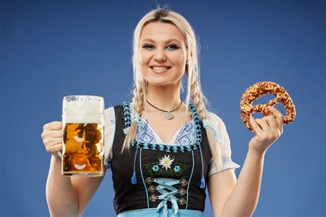 Blonde German Girl With Beer Stock Image Image Of Ethnic Festival