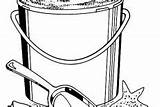Beach Bucket Coloring Pages Shovel Pail sketch template