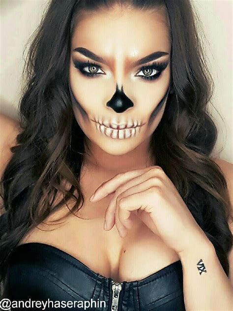 skull halloween makeup  atandreyhaseraphin holloween makeup creepy