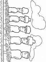 Wonders Coloring Pages Template Moai sketch template