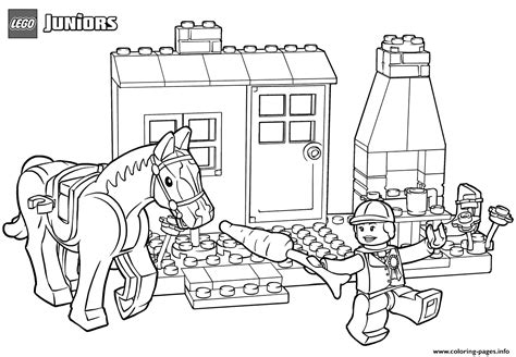 horse stables lego coloring page printable