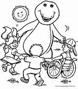 Barney Coloring Pages Cartoon Color Character Sheets Printable Kids Print Characters Playing Children Found sketch template