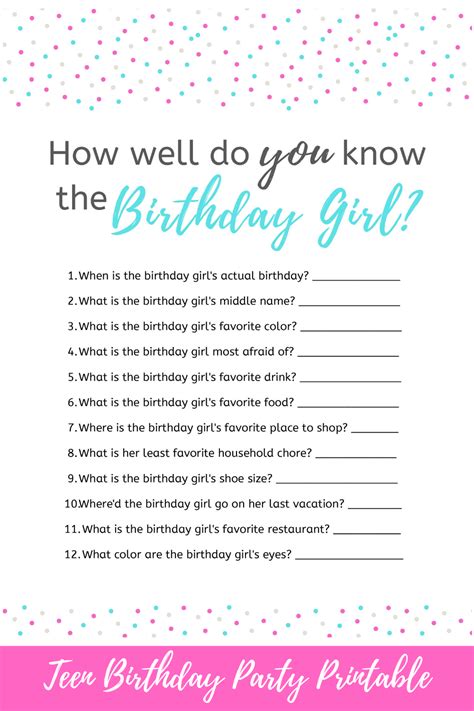 birthday trivia questions printable printable party palooza