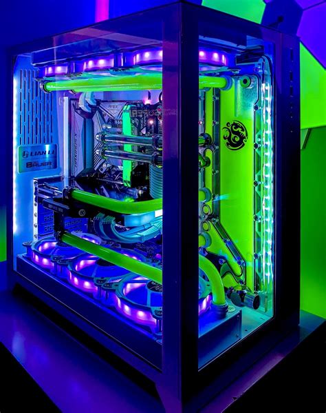 uv ultimate bitspower water cooled gaming pc build  lian li  dynamic gaming computer room