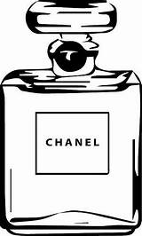 Chanel Svg Logo Perfume Clipart Printable Template Coco Silhouette Coloring Cricut Stencil  Bottle Printables Pages Parfum Bag Jar N5 sketch template
