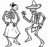 Skeleton Coloring Dancing Couple Netart Color sketch template