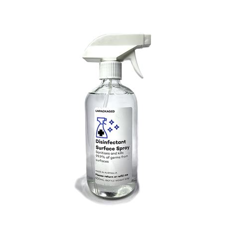 surface disinfectant spray  glass bottle unpackaged eco