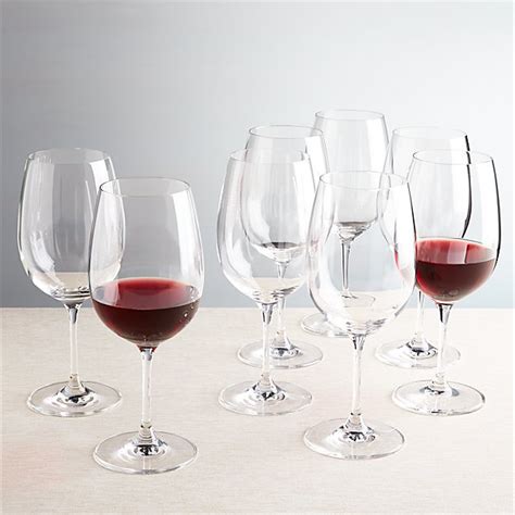 Set Of 8 Viv Big Red Wine Glasses Crate And Barrel