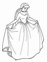 Cinderella Coloring Pages Printable Color Print Kids Coloriage Disney Princess Princesse Dress sketch template