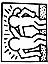 Keith Haring Buddies Ausmalbilder Kleurplaten Malvorlage Ausmalbild Stimmen sketch template