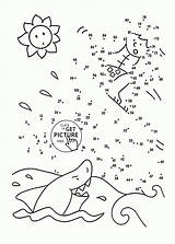 Dots Printables Shark Wuppsy Dotted Surfer Spongebob Unir sketch template