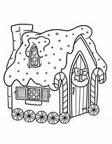 Coloring House Gingerbread Pages Houses Christmas Wheel Icolor Printable Easy Preschoolers Template 3d Netart Kids sketch template